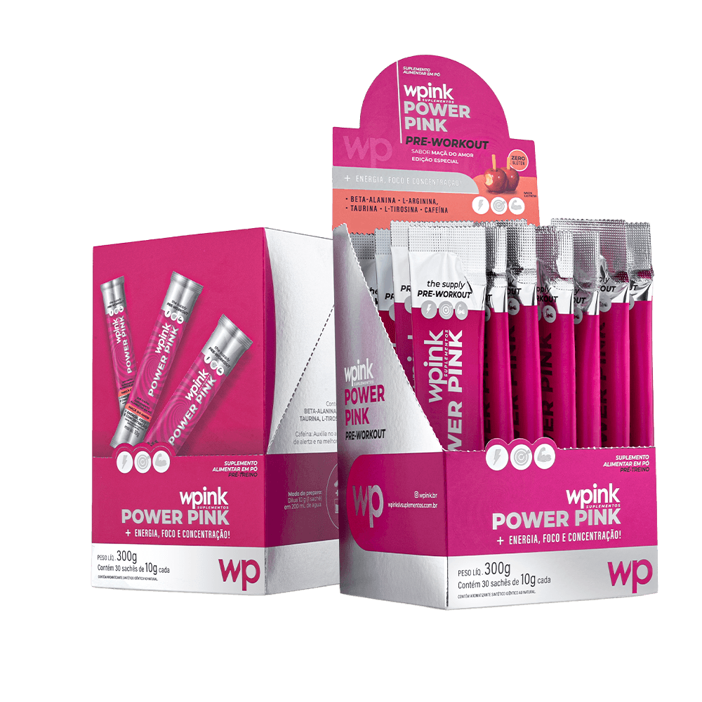 power pink de maçã do amor - pré-treino - 300g - wp - foto 5